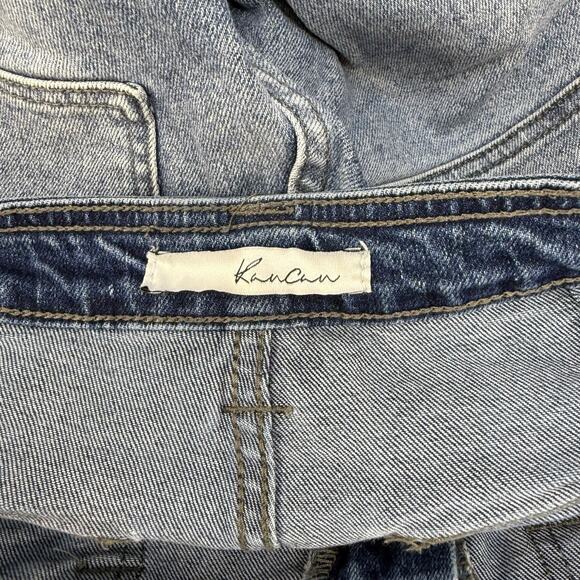 Kancan Jeans Women's 9/28 Blue Stone Washed Avery Straight Cargo Patch Pockets - Picture 8 of 14